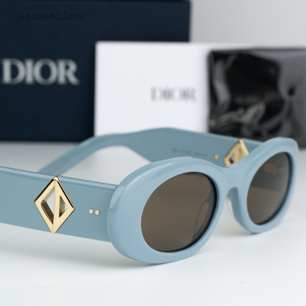 BRAND NEW Dior CD DIAMOND EDITION R11 30F0 Blue Brown Unisex Cat Eye Sunglasses
